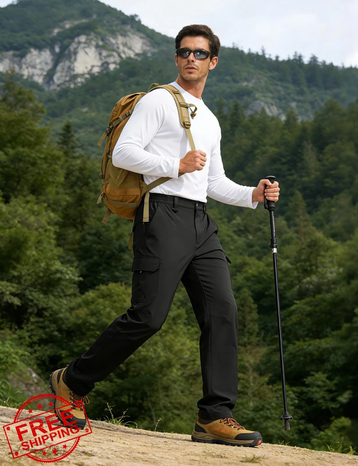 TBMPOY Men's Lightweight Hiking Pants Quick Dry Travel Fishing
