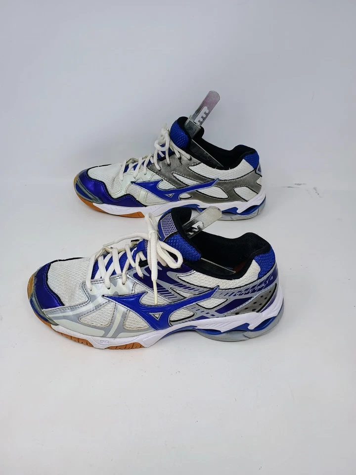 Mizuno Wave Bolt 4 Womens White Blue Volleyball Tennis Shoes Sneakers Size 7.5 - Image 2 of 4
