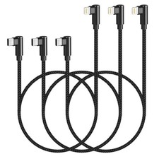 USB C to Lightning Cable 3ft MFi Certified 90 Degree iPhone Charger 3 Pack