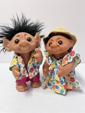 2 Vintage 1977/85 Thomas Dam Norfin Troll Dolls 604 Denmark 9 Hawaii