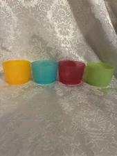 Tupperware Set Of 4 Snack Cups Bowls NO SEALS. New, Great Storage, Multicolors