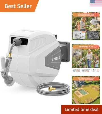 #ad #ad High Pressure 100ft Retractable Hose Reel Safe Auto Return amp; Wall Mounted $239.99