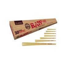 Raw Cone Classic - 20 STAGE RAWKET LAUNCHER - Natural rolling papers (20 pc) New