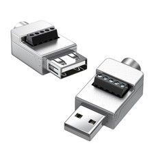 USB Terminal Block Adapter USB 2.0 Male Plug Connector Module Solderless Screw