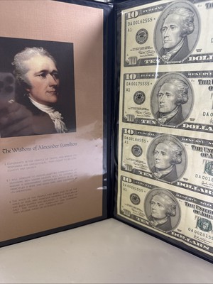 Monetary Exchange Uncut Sheet of 4 $10.00 2003 Star Notes, Low