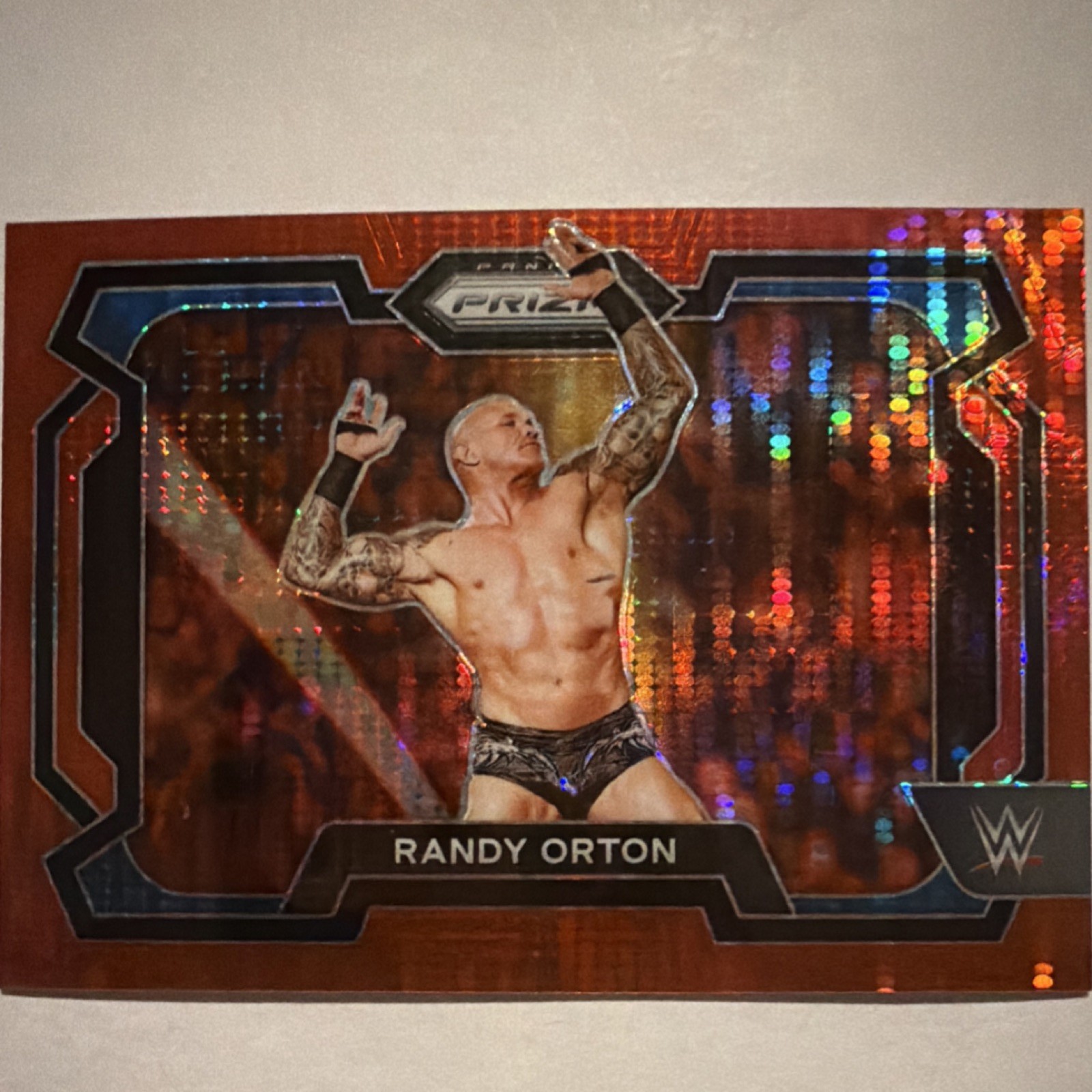 2024 Panini Prizm WWE Randy Orton #17 Red Pulsar Prizm /399 Card