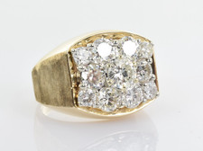 Impressive Men's Diamond Cluster Ring - 14k Gold - 4.50 Carats - 16g - Size 10.5