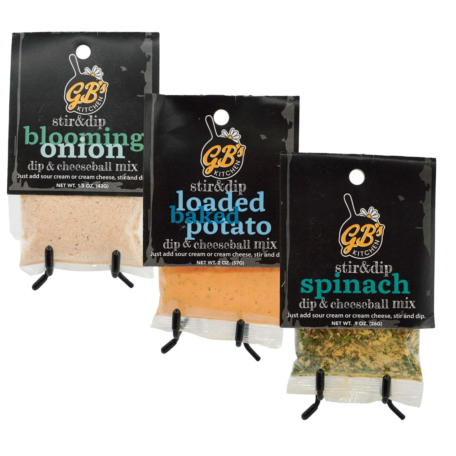 Savory Classics Dip & Cheeseball Mix Trio | Cebolla floreciente, papa al horno cargada