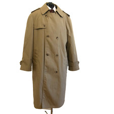 VTG BOTANY 500 Men's 42 Double-Breasted Khaki Trench Coat w Lining USA No Belt