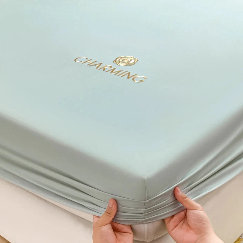 Sábana Ajustable Algodón Egipcio Colchas Bordadas Elásticas Foto 4 de 4