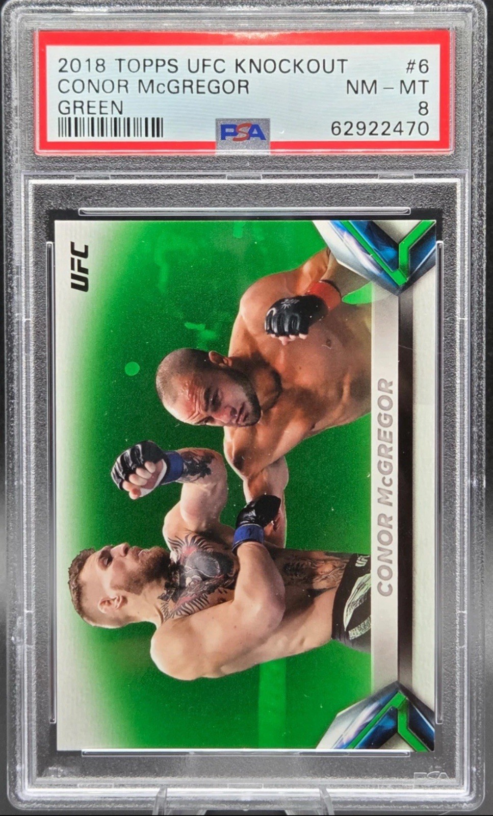 2018 Topps UFC Knockout GREEN - CONOR McGREGOR Card /199 PSA 8