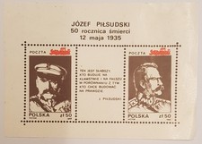 PILSUDSKI JOZEF commemorative stamps vintage year 1985 Solidarnosc Solidarity