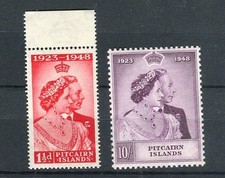 Pitcairn Islands KGVI 1949 RSW Royal Silver Wedding set SG11/12 MNH