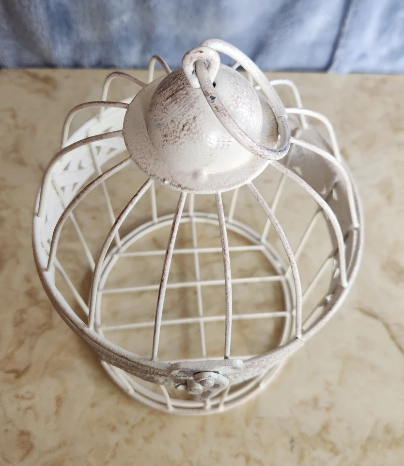 "Jaula para pájaros color blanco soporte para tarjetas de ducha de boda 9"" x 5,75"" decoración de boda" Foto 4 de 4