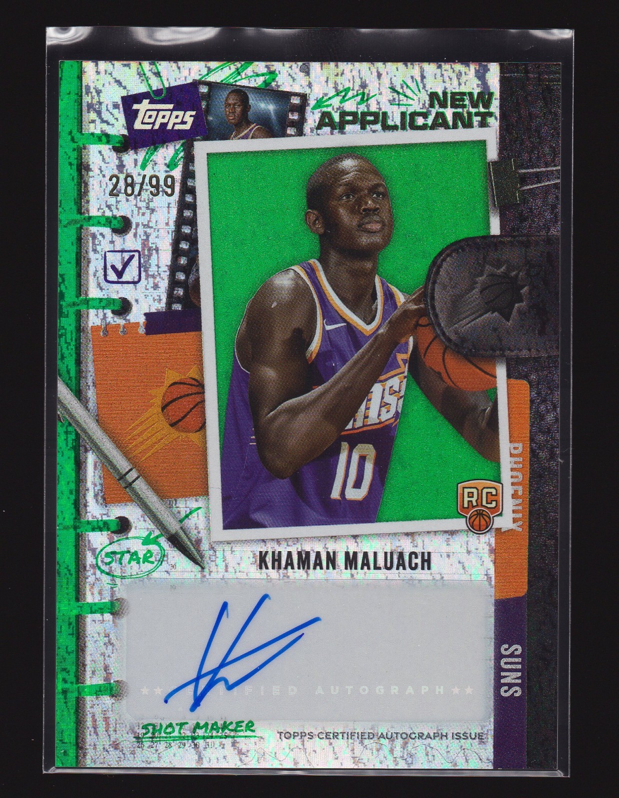 2025-26 Topps Khaman Maluach RC New Applicant Green Auto /99 #NA-KM