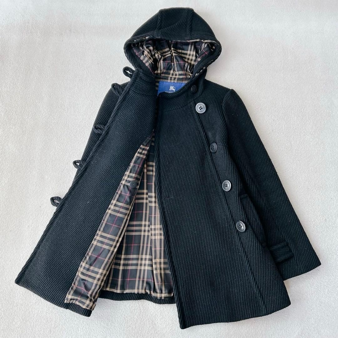 BURBERRY BLUE LABEL Nova Check Trench Coat Women Size 38 S Black From Japan thumbnail 11