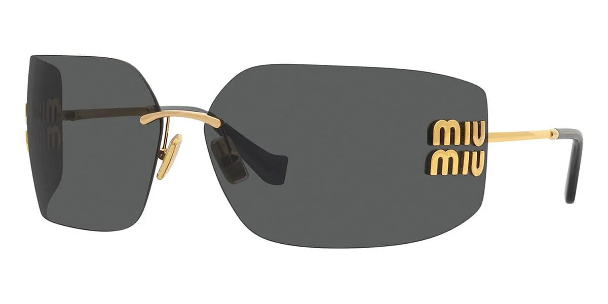 MIU MIU MU 54YS 5AK5S0 Gold Grey Women's Sunglasses New