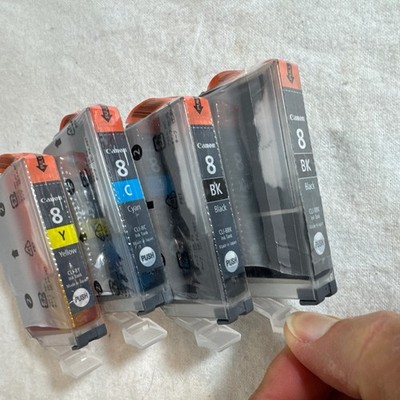 Genuine Canon CLI-8 Ink Cartridges - Set of 4 -  Pro9000 Printer Cyan Blk Yellow