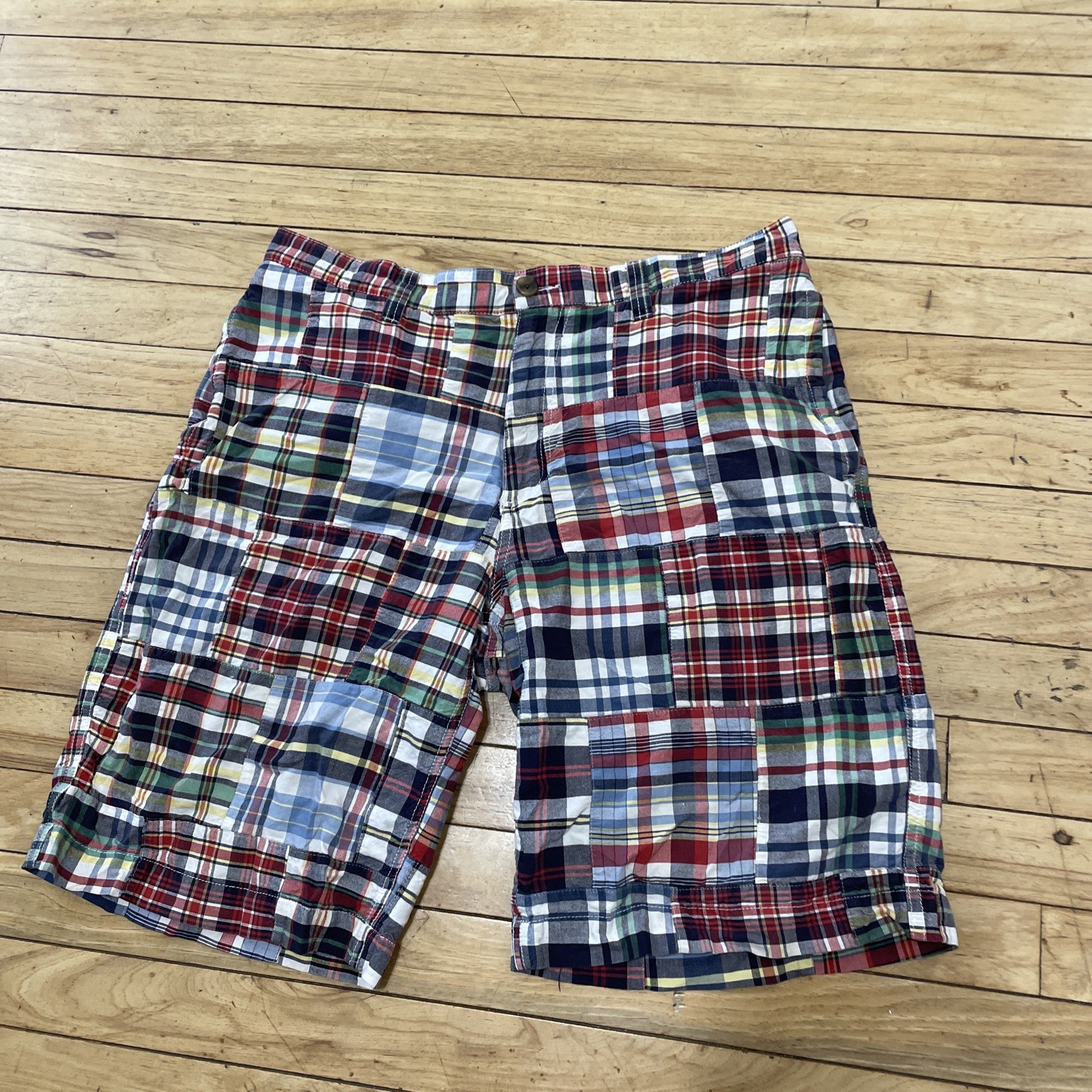 Old Navy Surplus Madras Plaid Patchwork Shorts Me… - image 23