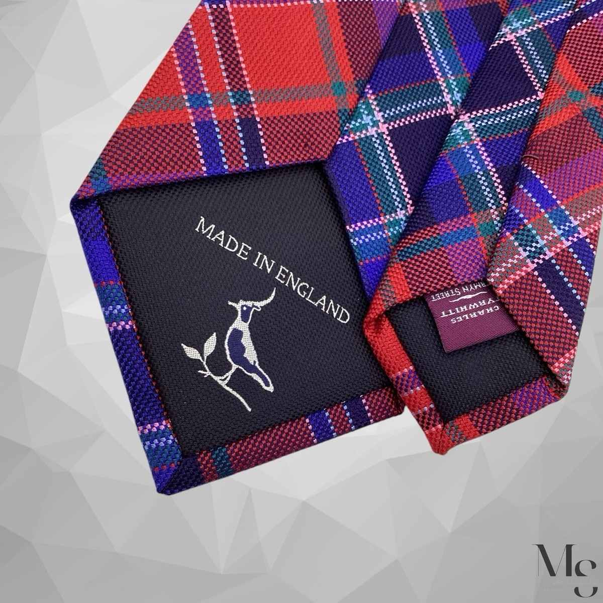 CHARLES TYRWHITT Red Plaids & Cheks Luxury Silk Tie England  CHARLES TYRWHITT Red Plaids & Cheks Luxury Wool Tie England W: 3.5\