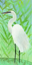 Ceramic Backsplash Tile Mural Waterfowl Kitchen/Bathroom - Egret by the Shore II
