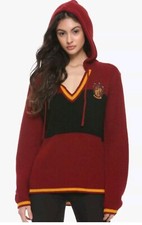 Harry Potter Gryffindor Hooded Pullover Knit Sweater Women's Size Medium