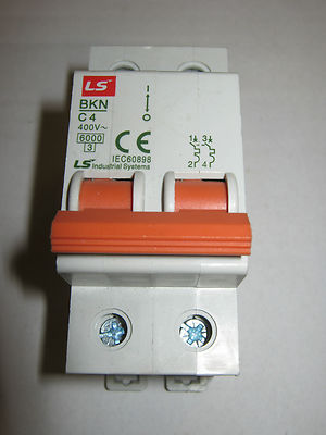 LS INDUSTRIAL SYSTEMS BKN C4 4 AMP 6KA ZWEIPOLIGER MCB SCHUTZSCHALTER