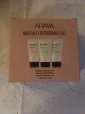 Ahava Naturally Refreshing Trio Gift Set Mineral Hand Cream, Lotion, Shower Gel