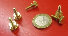 Flared Shoulder Brass Thumb Screw, 3/8" Dia, 6-32 x 3/8" Length, 25 Pc
