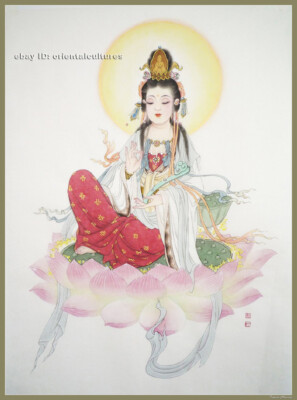 Chinese natural mulberry silk thread,su hand embroidery kits:kwan-yin lotus 16''