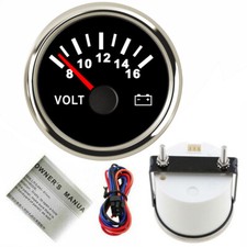 52mm 2 Voltmeter 8-16v Waterproof Volts Gauge Red Led For Auto Marine Usa Stock