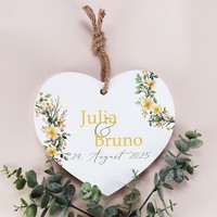 Personalisiertes Holzherz Mit Namen & Datum | Hochzeit Paare Verliebte TüRschild