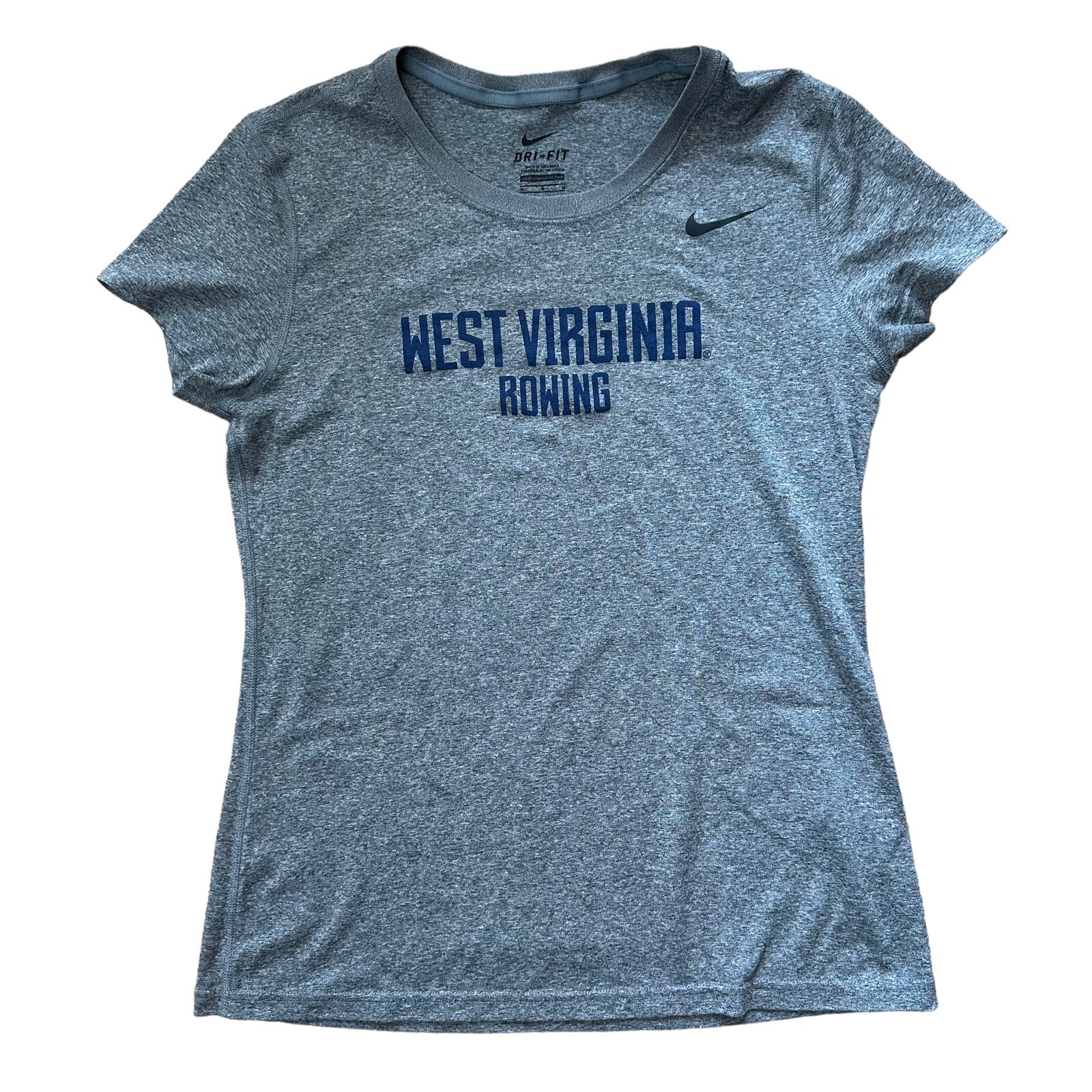 FILA T shirt donna grigia NIKE DRI FIT West Virginia Rowing taglia media