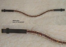 Leather Browband LCT+Braun LCT Crystal and Pear Brow Band- X full. Full, Cob