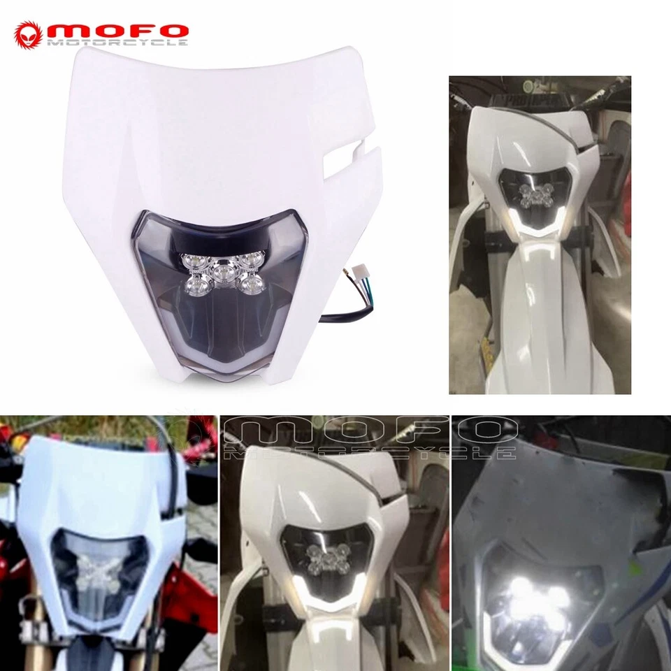Faro LED con máscara para Honda CRF450R CRF250X CRF230F KTM Yamaha TTR230 EXC300 Foto 2 de 4