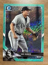 JAKE BURGER 2018 Bowman Chrome Prospects AQUA SHIMMER REFRACTOR #070/125