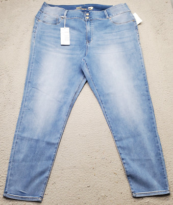 Seven7 Curvy Legging Jeans Women's 24W Blue Denim High Rise Stretch 2-Button Fly