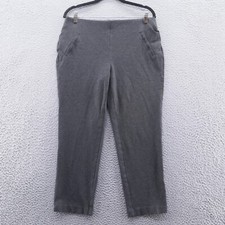 Chicos Womens Fabulously Slimming Ankle Pants 1 Size 8 Gray Ponte Knit Pull On