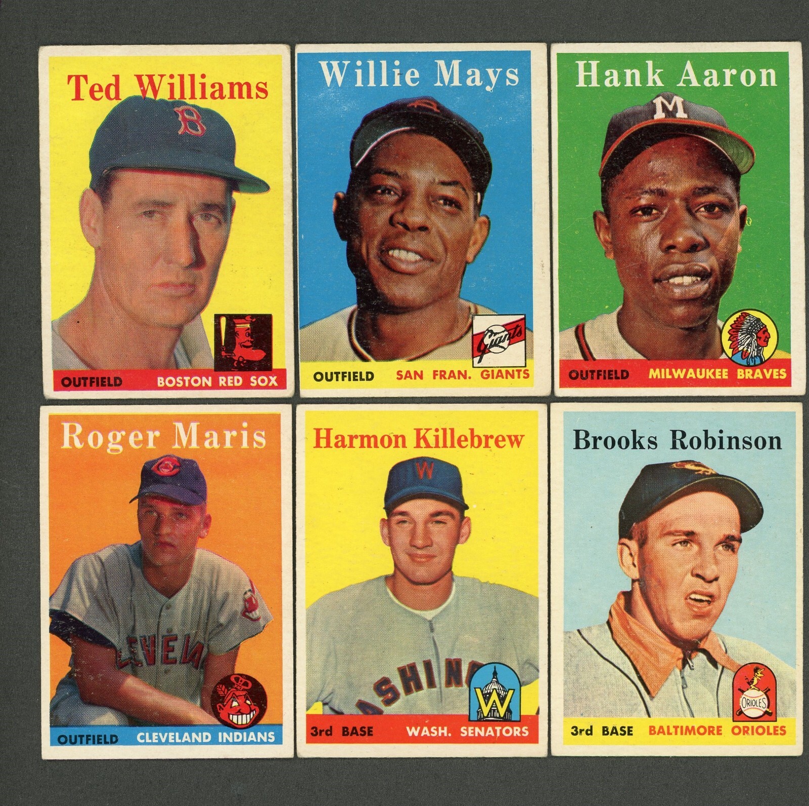 1958 TOPPS BASEBALL (348/494) WILLIAMS, MAYS, AARON, MARIS RC, BANKS