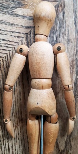 Vintage Wooden Jointed Moveable Figure Winsor & Newton Japan Mannequin 12 Inches - Picture 4 of 8