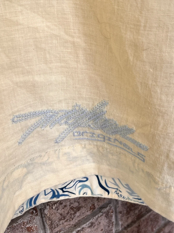 Pantalones Cortos Miskeen Originals Amarillo Lino Largo Amarillo Talla 36 Bordados Deslumbrantes Foto 4 de 4