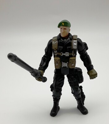 Figurine Vintage 80s-90s Type GI JOE - Soldat Avec Béret Vert - Marque Lanard N°101 - 9cm