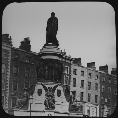 ANTIKE magische Laterne Dia O'CONNEL MONUMENT DUBLIN UM 1890 FOTO IRLAND 