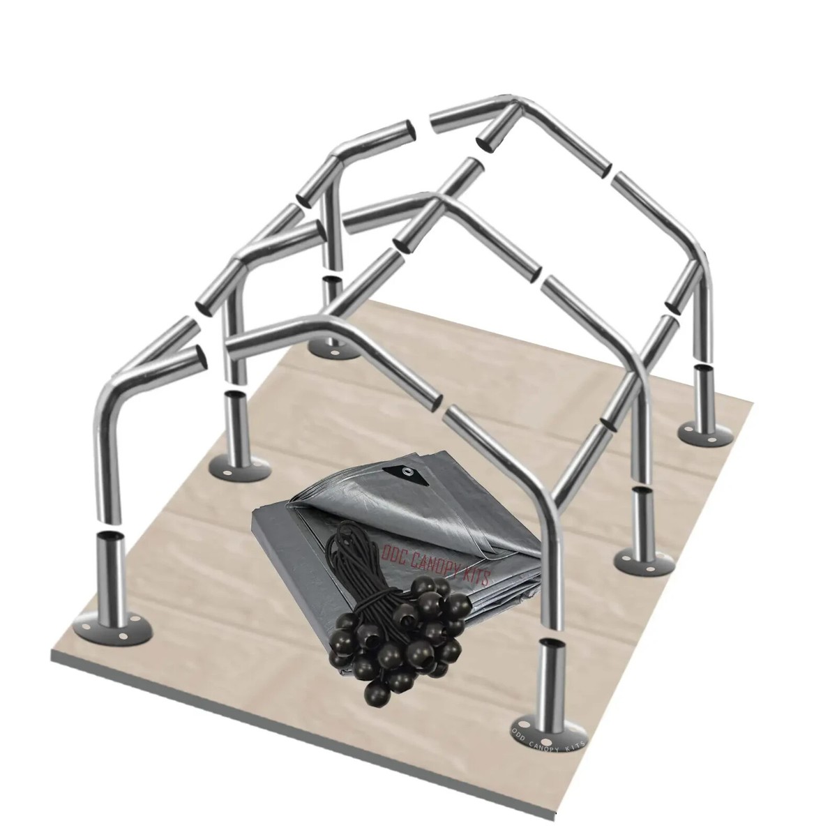 18x20 Canopy Frame Kit +Tarp+/-Footpads 1-3/8 ID no Roof Poles