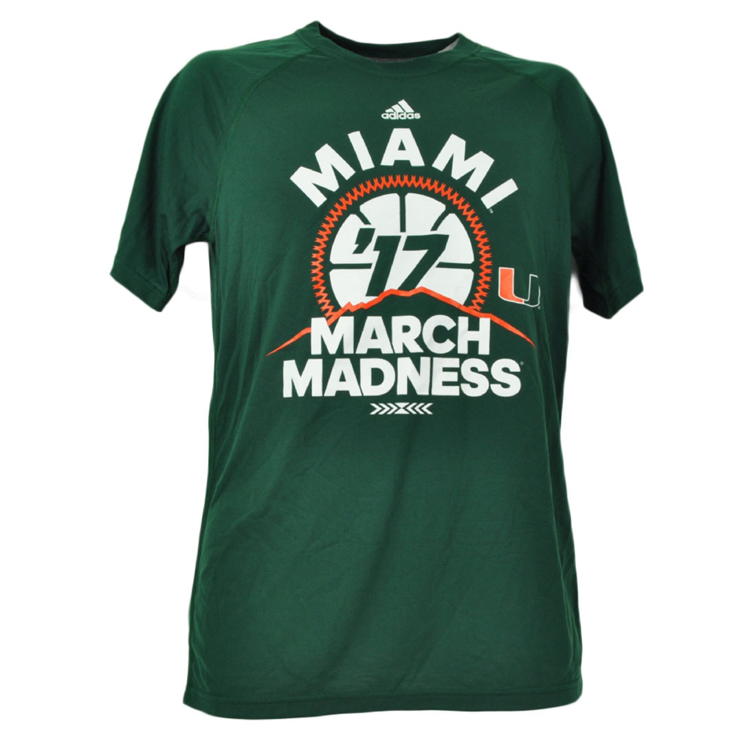 NCAA Miami Hurricanes March Madness 17 Mens Short Sleeve Green Tshirt Tee  Canes