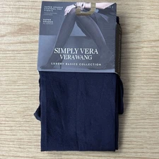 Simply Vera Vera Wang Super Opaque Control Top Tights Navy Size 2 New