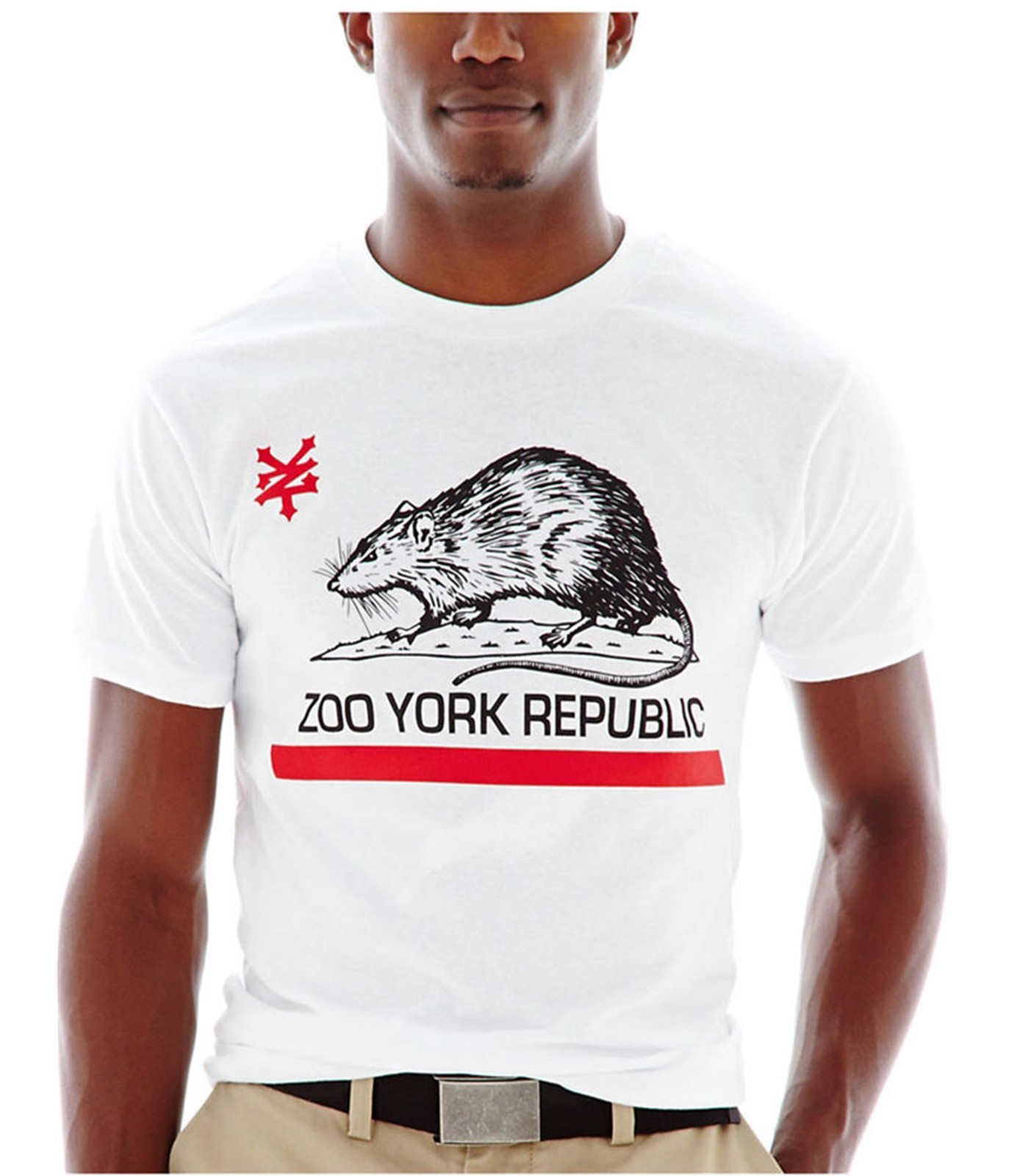 Футболка Zoo York Mens Republic с графическим рисунком белая маленькая 3590₽