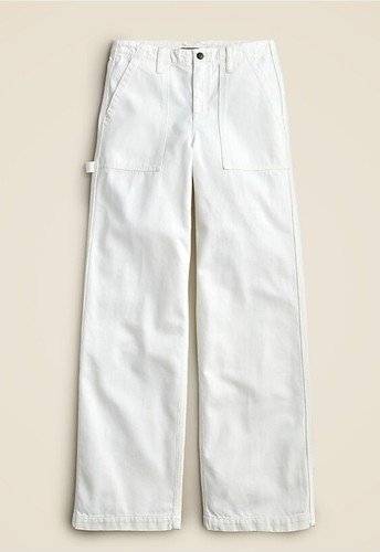 Nwt J. Crew Women’s Point Sur Wide-Leg Carpenter Jean CC652 Size 32 White - Picture 3 of 7