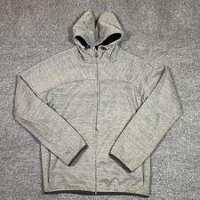 Burton Dryride Mtn Chill Softshell Jacket Mens Large Gray Hooded Full Zip Ski