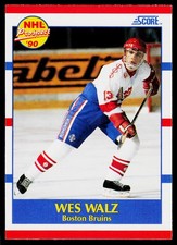 Wes Walz, 1990-91 Score American, #418, Boston Bruins, RC